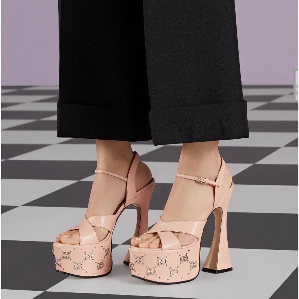 Gucci Interlocking G Stud Sandals - image 1